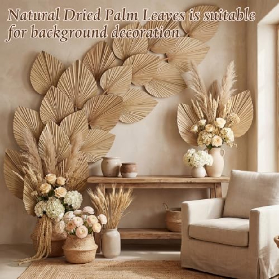 24 Pcs Dried Palm Leaves Artif - огляд і ціна Palm Leaf Dried