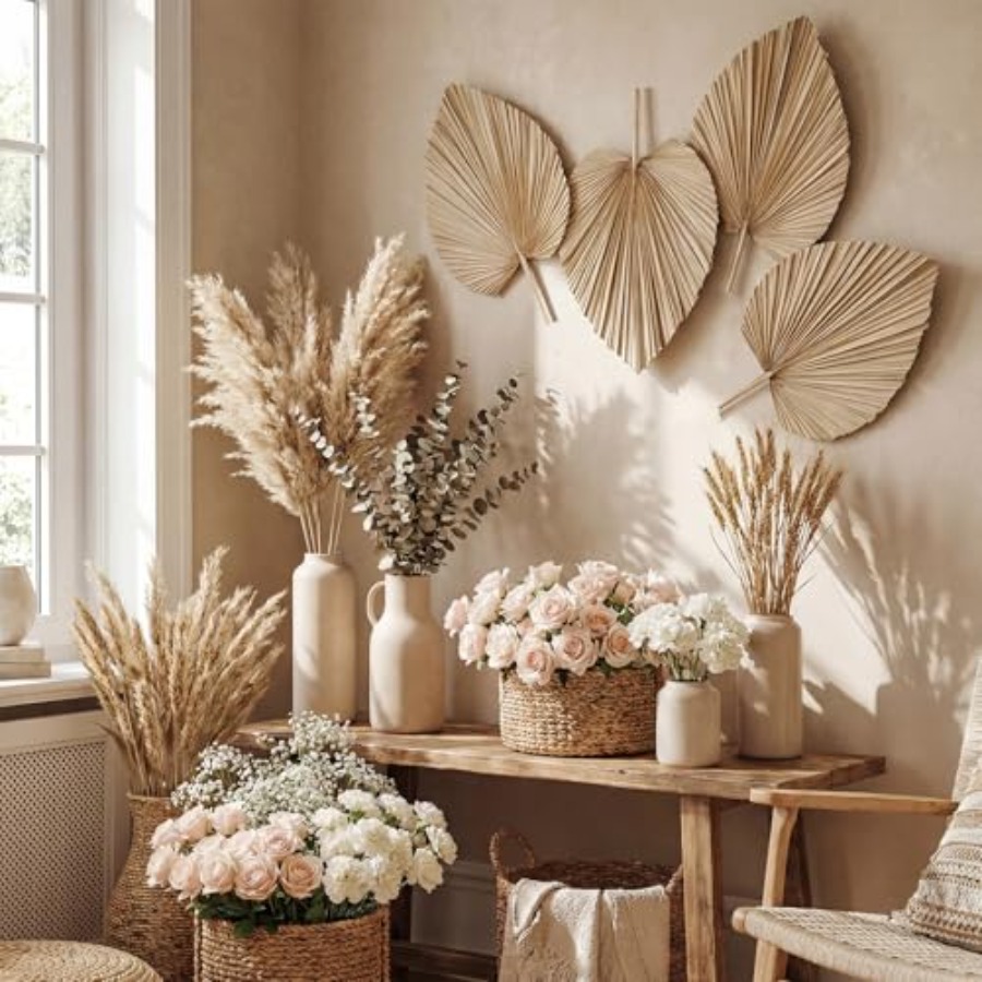 24 Pcs Dried Palm Leaves Artif - огляд і ціна Palm Leaf Dried