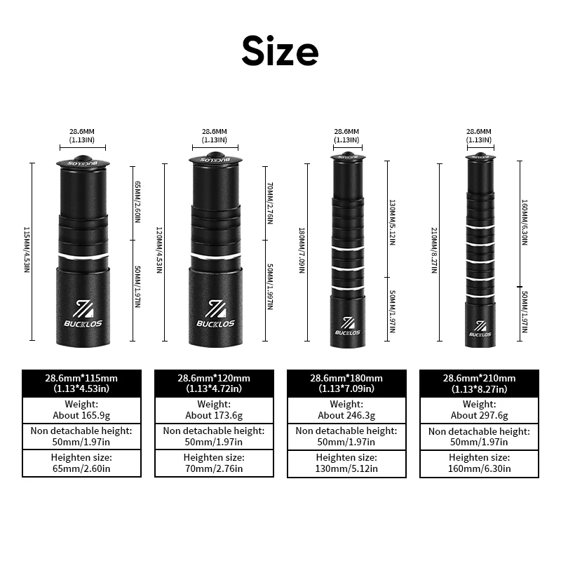 BUCKLOS Bike Fork Stem Extensi - огляд і ціна Stem Extender Tube