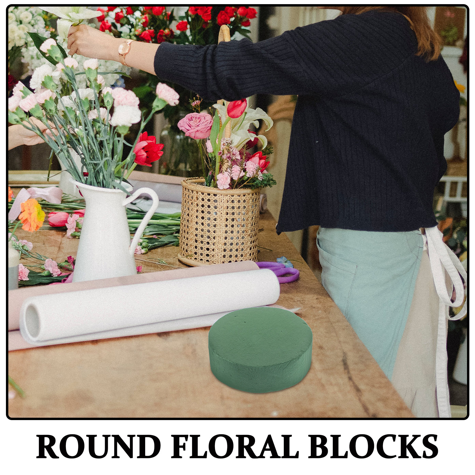 6Pcs Round Floral Foam Blocks  - огляд і ціна Anda Florist Supply